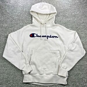 Champion Reverse Weave Women's Hoodie White Size Small Pullover Sweatshirt Logo